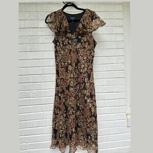Jones New York Vintage Silk Boho Printed Dress